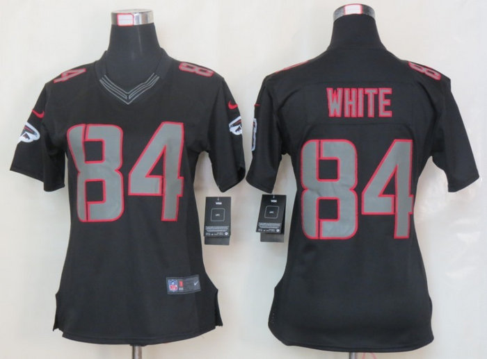 Women NEW NFL Atlanta Falcons 84 Roddy White Impact Limited Black Jerseys