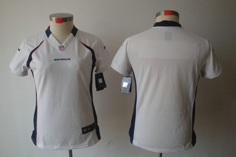 Women NEW NFL Denver Broncos Blank White Jerseys Women NEW NFL Denver Broncos Blank White Jerseys