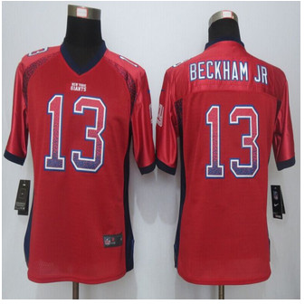 Women NEW New York Giants #13 Beckham jr Drift Fashion Red Elite Jerseys Women NEW New York Giants #13 Beckham jr Drift Fashion Red Elite Jerseys
