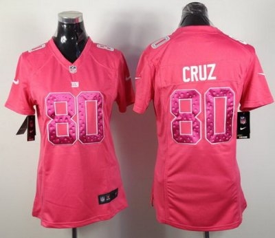 Women NEW New York Giants 80 Victor Cruz Pink Jerseys Women NEW New York Giants 80 Victor Cruz Pink Jerseys