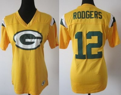 Women NEW Packers 12 Aaron Rodgers Yellow FEM FAN Field Flirt Fashion Jerseys Women NEW Packers 12 Aaron Rodgers Yellow FEM FAN Field Flirt Fashion Jerseys