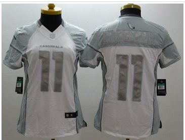 Women New Cardinals #11 Larry Fitzgerald White Stitched NFL Limited Platinum jersey