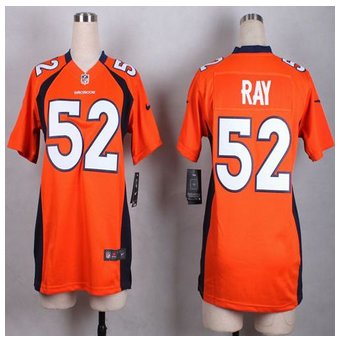Women New Denver Broncos #52 Shane Ray Orange Team Color Stitched NFL New Elite Jersey