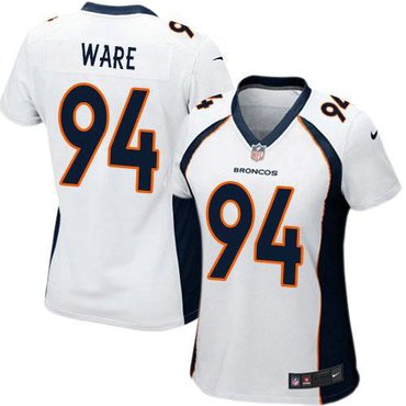 Women New Denver Broncos #94 DeMarcus Ware White NFL Jersey(2014 New)