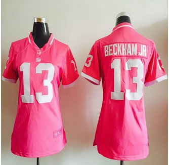 Women New Giants #13 Odell Beckham Jr Pink NFL Elite Bubble Gum Jersey