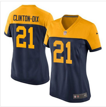 Women New Green Bay Packers #21 Ha Ha Clinton-Dix Navy Blue Alternate Stitched NFL New Elite Jersey