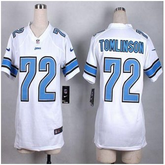 Women New Lions #72 Laken Tomlinson White Stitched NFL Elite Jersey
