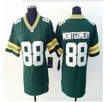 Women New Packers #88 Ty Montgomery Green Team Color Stitched NFL Elite Jersey Women New Packers #88 Ty Montgomery Green Team Color Stitched NFL Elite Jersey