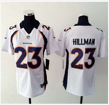 Women Nike Broncos #23 Ronnie Hillman White Stitched NFL Elite Jersey