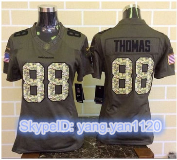 Women Nike Broncos #88 Demaryius Thomas Green Stitched NFL Limited Salute to Service  Jersey