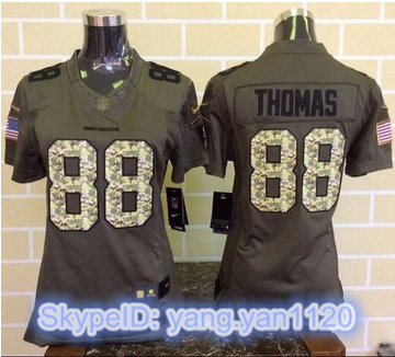 Women Nike Broncos #88 Demaryius Thomas Green Stitched NFL Limited Salute to Service Jersey