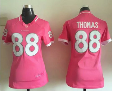 Women Nike Broncos #88 Demaryius Thomas Pink Stitched NFL Elite Bubble Gum Jersey