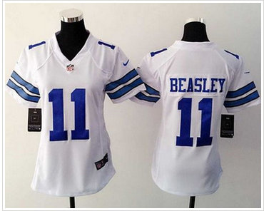 Women Nike Cowboys #11 Cole Beasley White Stitched NFL Elite Jersey