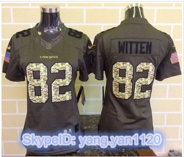 Women Nike Cowboys #82 Jason Witten Green Stitched NFL Limited Salute to Service Jersey