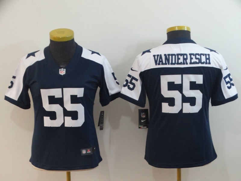 Women Nike Cowboys 55 Leighton Vander Esch Navy Alternate Women Vapor Untouchable Limited Jersey