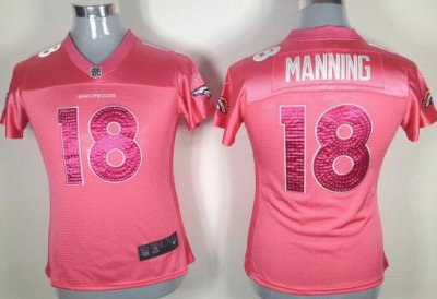 Women Nike Denver Broncos #18 Peyton Manning Pingk NFL Jerseys