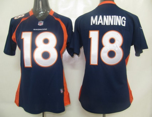 Women Nike Denver Broncos 18 Peyton Manning Blue Game Jerseys