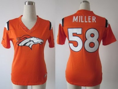 Women Nike Denver Broncos 58# Von Miller Orange FEM FAN Field Flirt Fashion Jersey