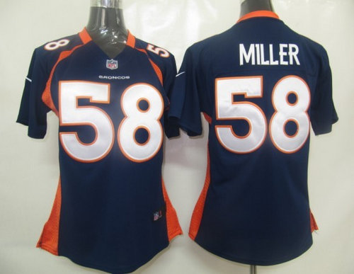 Women Nike Denver Broncos 58 Miller Blue Game Jerseys
