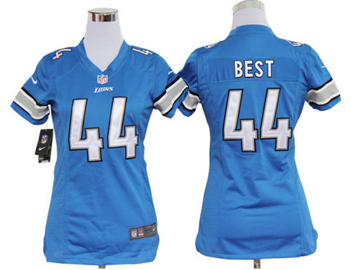 Women Nike Detroit Lions 44 Jahvid Best Blue Jerseys