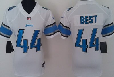 Women Nike Detroit Lions 44 Jahvid Best White Jerseys