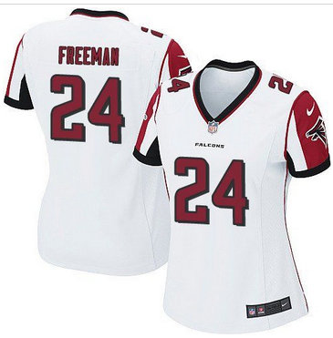 Women Nike Falcons #24 Devonta Freeman White Stitched NFL Elite Jersey