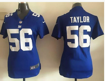 Women Nike Giants #56 Lawrence Taylor Royal Blue Team Color Stitched NFL Elite Jersey