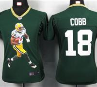 Women Nike Green Bay Packers 18 Cobb Green Portrait Fashion Game Jerseys