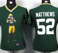 Women Nike Green Bay Packers 52 Matthews Green Portrait Fashion Game Jerseys