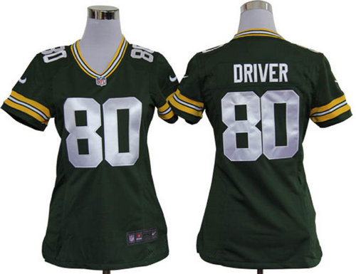 Women Nike Green Bay Packers 80 Donald Driver Green Jerseys