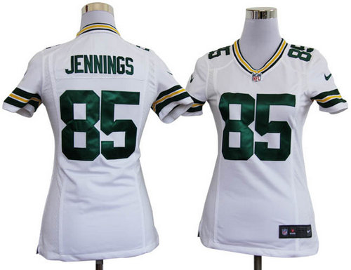 Women Nike Green Bay Packers 85 Greg Jennings White Jerseys