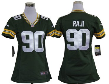 Women Nike Green Bay Packers 90 B.J. Raji Green Jerseys