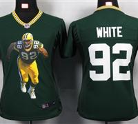 Women Nike Green Bay Packers 92 White Green Portrait Fashion Game Jerseys