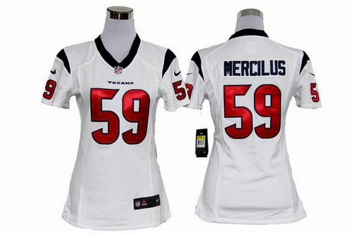 Women Nike Houston Texans 59 Whitney Mercilus White Jerseys