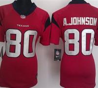Women Nike Houston Texans 80 Andre Johnson Red Jerseys