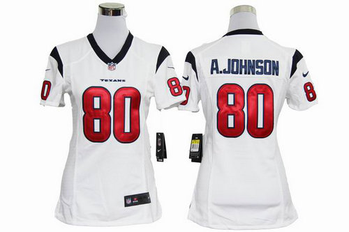 Women Nike Houston Texans 80 Andre Johnson White Jerseys