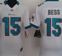 Women Nike Miami Dolphins 15 Davone Bess White Jerseys