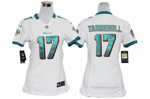 Women Nike Miami Dolphins 17 Ryan Tannehill White Jerseys