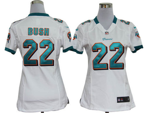 Women Nike Miami Dolphins 22 Reggie Bush White Jerseys Women Nike Miami Dolphins 22 Reggie Bush White Jerseys