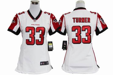 Women Nike NFL Atlanta Falcons 33 Michael Turner White jerseys