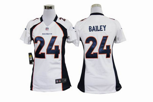 Women Nike NFL Denver Broncos 24 Champ Bailey White Jerseys