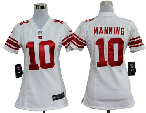 Women Nike New York Giants #10 Eli Manning White Jerseys Women Nike New York Giants #10 Eli Manning White Jerseys