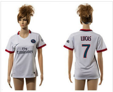 Women Paris Saint-Germain #7 Lucas Away Soccer Club Jersey Women Paris Saint-Germain #7 Lucas Away Soccer Club Jersey