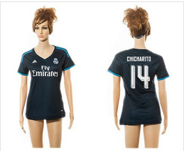 Women Real Madrid #14 Chicharito Sec Away Soccer Club Jersey Women Real Madrid #14 Chicharito Sec Away Soccer Club Jersey