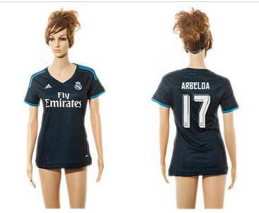 Women Real Madrid #17 Arbeloa Sec Away Soccer Club Jersey