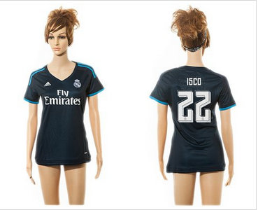 Women Real Madrid #22 Isco Sec Away Soccer Club Jersey Women Real Madrid #22 Isco Sec Away Soccer Club Jersey