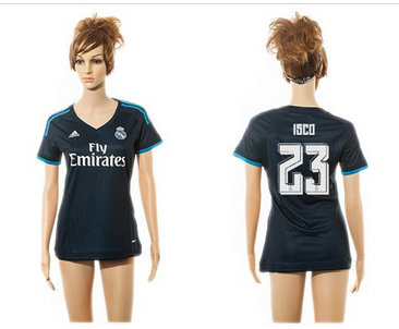 Women Real Madrid #23 Isco Sec Away Soccer Club Jersey Women Real Madrid #23 Isco Sec Away Soccer Club Jersey
