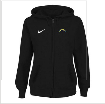 Women San Diego Chargers Stadium Rally Full Zip Hoodie Black