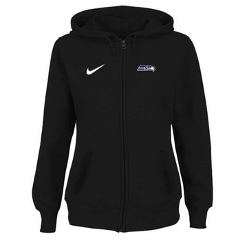 Women Seattle Seahawks Stadium Rally Full Zip Hoodie Black