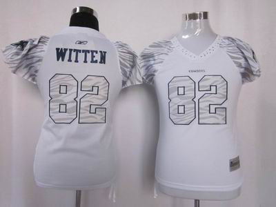 Women Zebra Field Flirt Fashion Dallas Cowboys witten 82 white jerseys